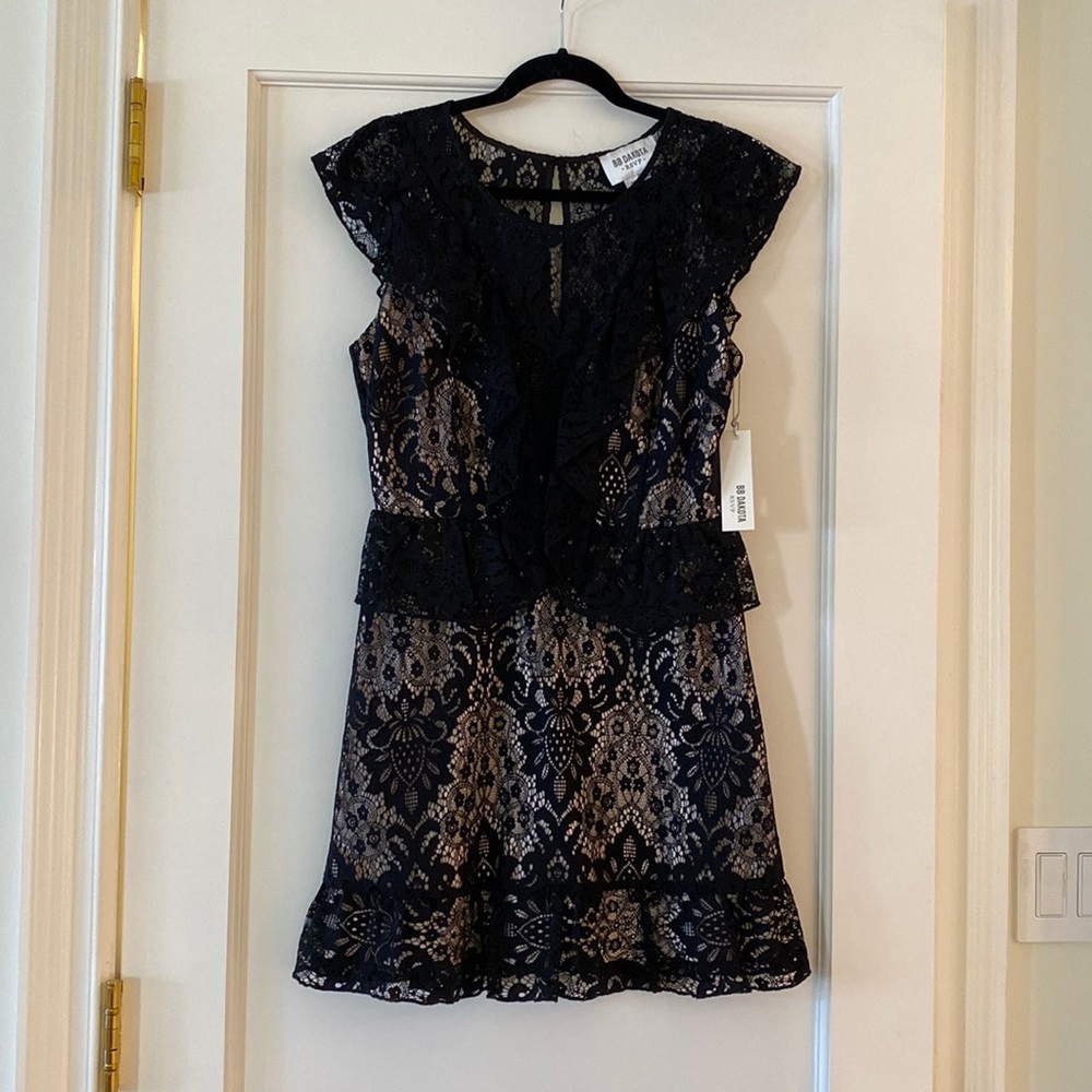 BB DAKOTA Women's Shaken Not Stirred Lace Dress Dress, Black